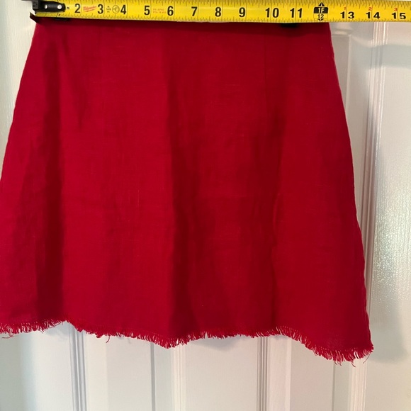 Reformation Fifi Linen Mini Skirt in Red - Picture 7 of 10